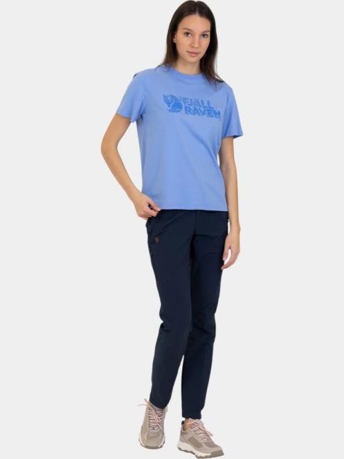 Fjallraven Lush Logo T-shirt W női rövid ujjú póló kék színben 5