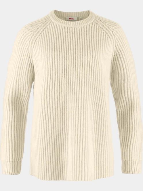 Fjallraven Övik Rib Sweater W női kötött pulóver fehér színben 2