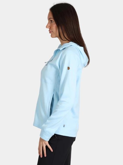 Fjallraven Abisko Grid Fleece Hoodie W női polár pulóver világoskék színben 3