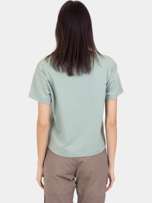 Fjallraven Fjällblomster Logo T-shirt W női crop top zöld színben 4