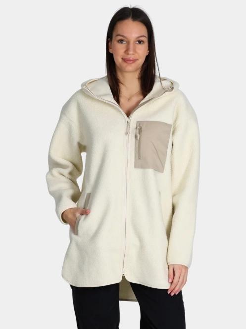 Fjallraven Vardag Pile Fleece Long W női kapucnis pulóver homok színben 2