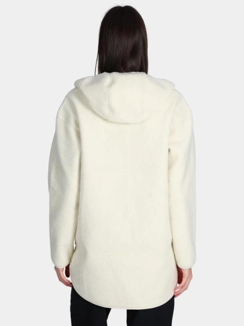 Fjallraven Vardag Pile Fleece Long W női kapucnis pulóver homok színben 4