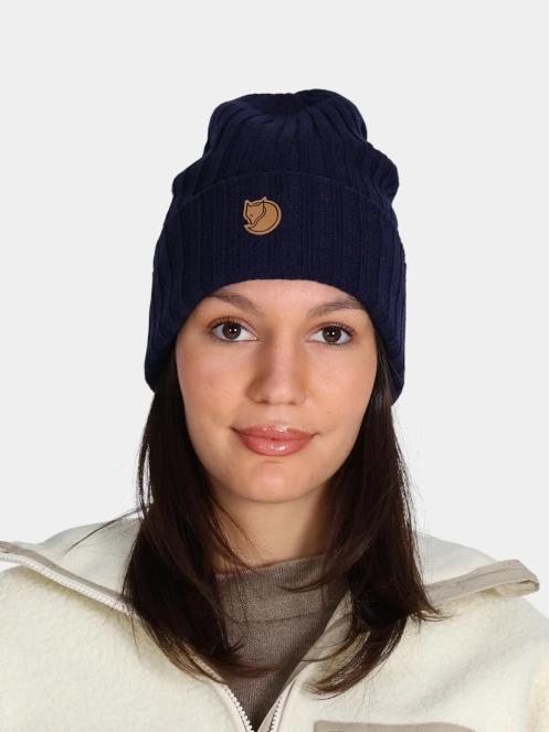 Fjallraven Byron Hat kötött sapka sötétkék színben 2