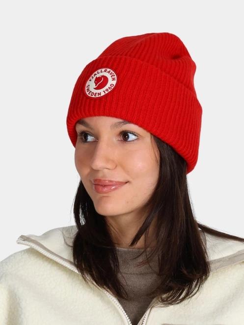 Fjallraven 1960 Logo Hat kötött sapka piros színben 3