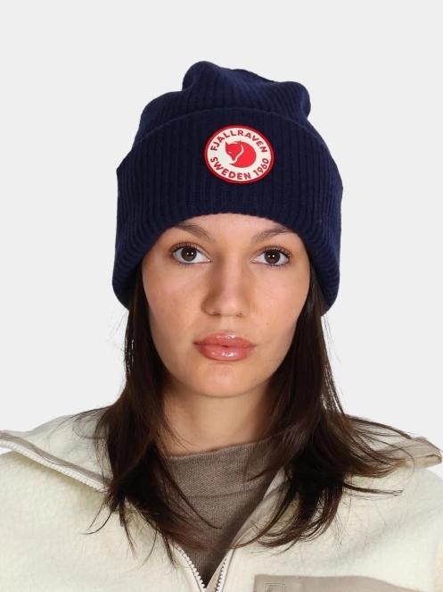 Fjallraven 1960 Logo Hat kötött sapka sötétkék színben 2