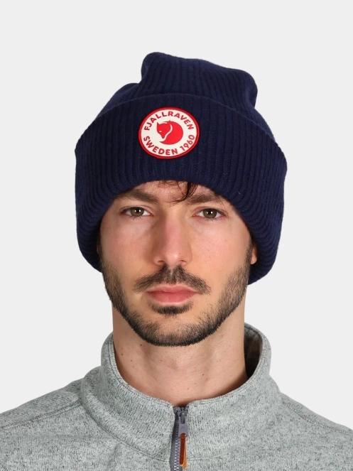 Fjallraven 1960 Logo Hat kötött sapka sötétkék színben 4