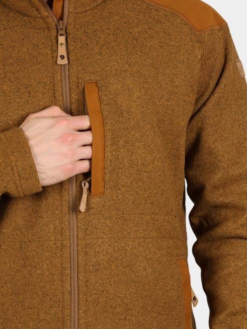 Fjallraven Buck Fleece M férfi polár pulóver barna színben 6