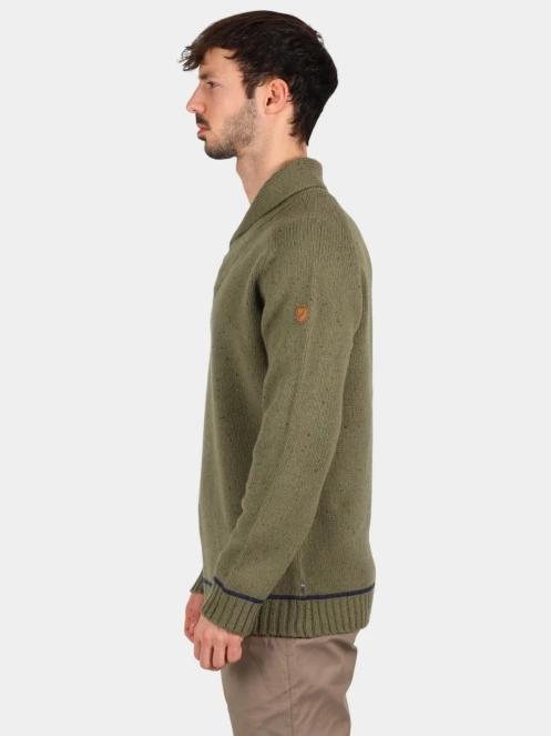 Fjallraven Lada Sweater M férfi kötött pulóver zöld színben 3