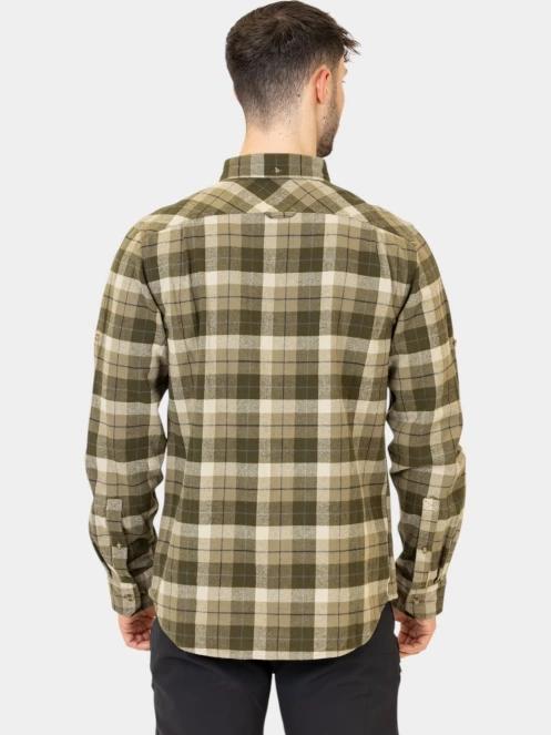 Fjallraven Singi Heavy Flannel Shirt M férfi hosszú ujjú túraing zöld színben 4