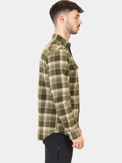 Fjallraven Singi Heavy Flannel Shirt M férfi hosszú ujjú túraing zöld színben 5