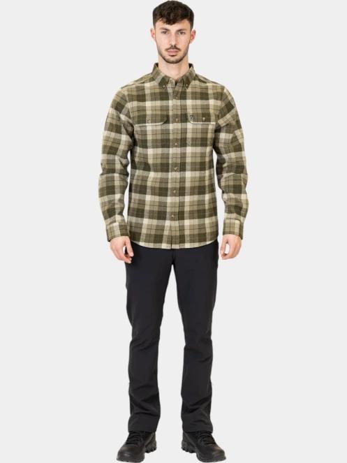 Fjallraven Singi Heavy Flannel Shirt M férfi hosszú ujjú túraing zöld színben 6