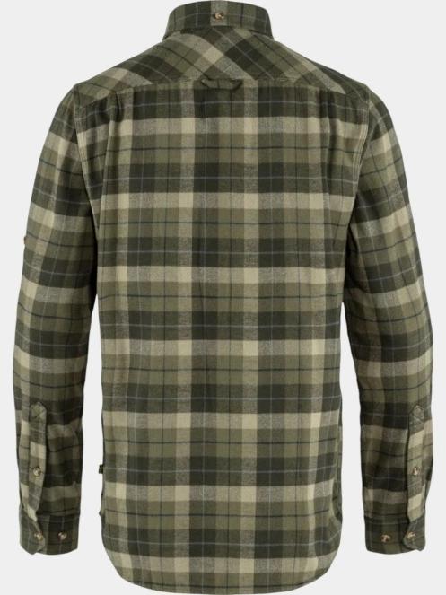 Fjallraven Singi Heavy Flannel Shirt M férfi hosszú ujjú túraing zöld színben 9