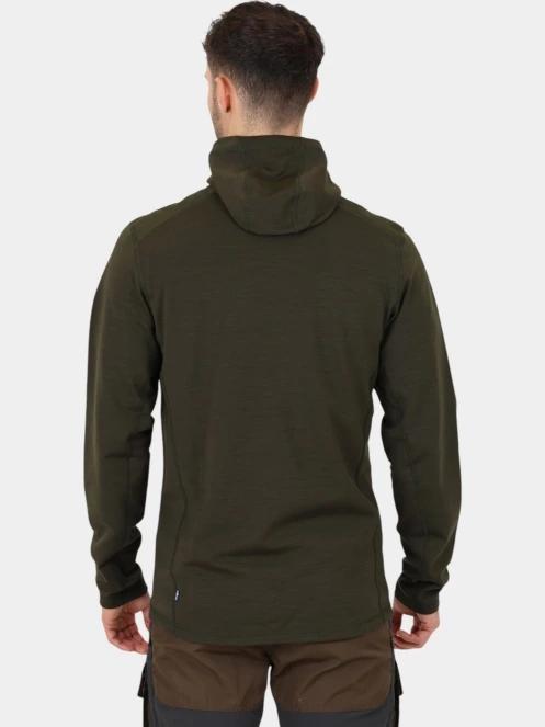 Fjallraven Keb Fleece Hoodie M férfi kapucnis pulóver zöld színben 4