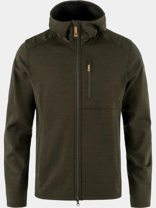 Fjallraven Keb Fleece Hoodie M férfi kapucnis pulóver zöld színben 7