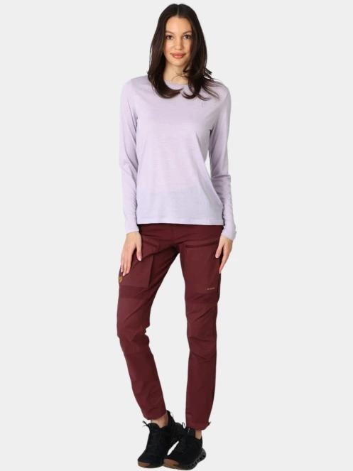 Fjallraven Abisko Wool LS W női hosszú ujjú sport póló lila színben 5