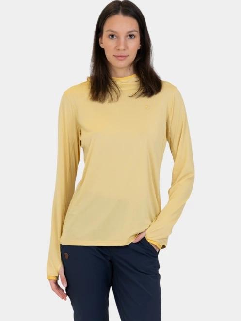 Fjallraven Abisko Sun-hoodie W női kapucnis pulóver sárga színben 2