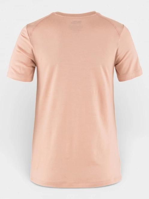 Fjallraven Abisko Wool Fox SS W női rövid ujjú sport póló rózsaszín színben 3