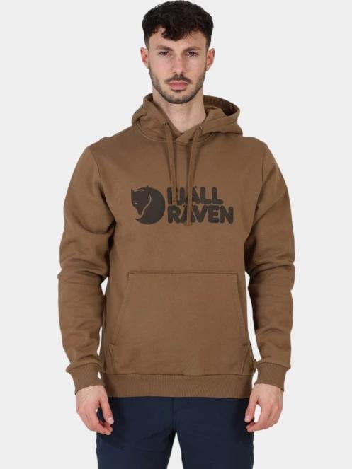 Fjallraven Fjällräven Logo Hoodie M férfi kapucnis pulóver barna színben 2
