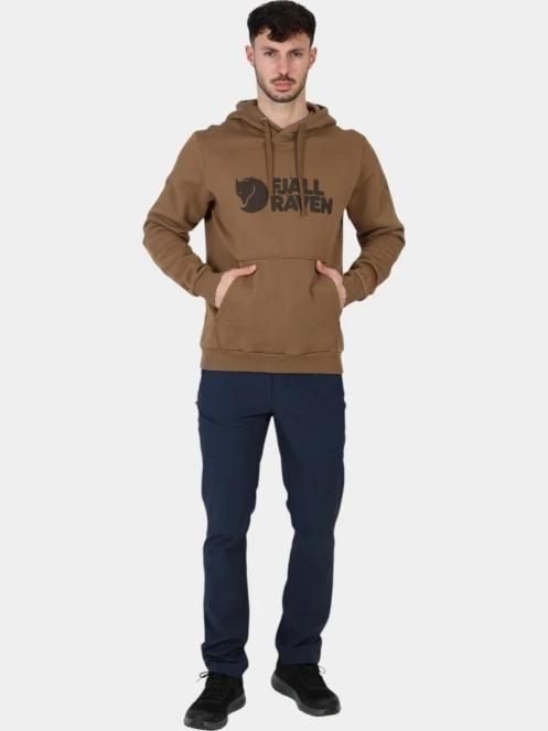 Fjallraven Fjällräven Logo Hoodie M férfi kapucnis pulóver barna színben 6
