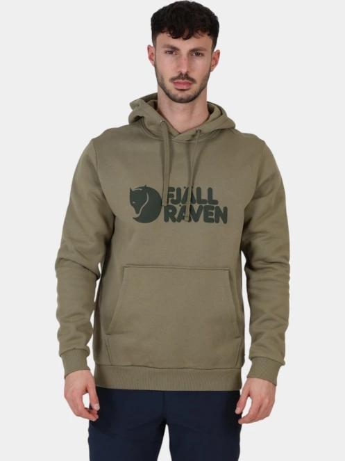 Fjallraven Fjällräven Logo Hoodie M férfi kapucnis pulóver oliva színben 2