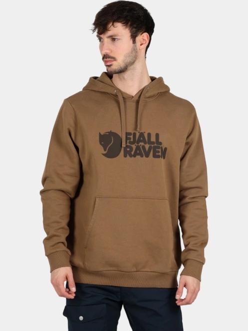 Fjallraven Fjällräven Logo Hoodie M férfi kapucnis pulóver barna színben 2