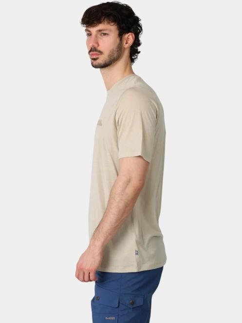 Fjallraven Abisko Wool Logo SS M férfi rövid ujjú sport póló homok színben 3