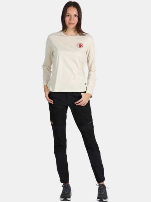 Fjallraven 1960 Logo T-shirt LS W női hosszú ujjú póló homok színben 5