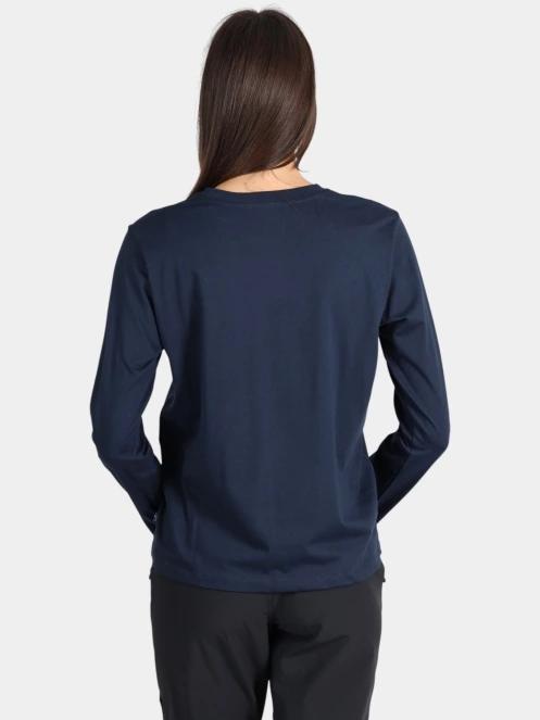 Fjallraven 1960 Logo T-shirt LS W női hosszú ujjú póló sötétkék színben 4