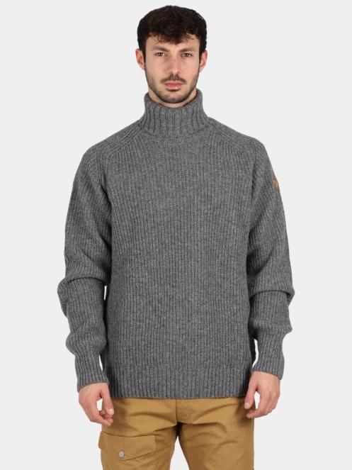 Fjallraven Övik Roller Neck Sweater M férfi kötött pulóver szürke színben 2