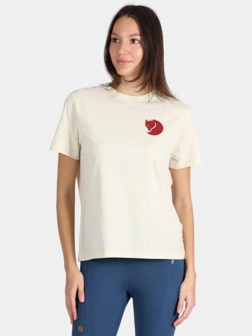 Fjallraven Fox Boxy Logo Tee W női rövid ujjú póló homok színben 2
