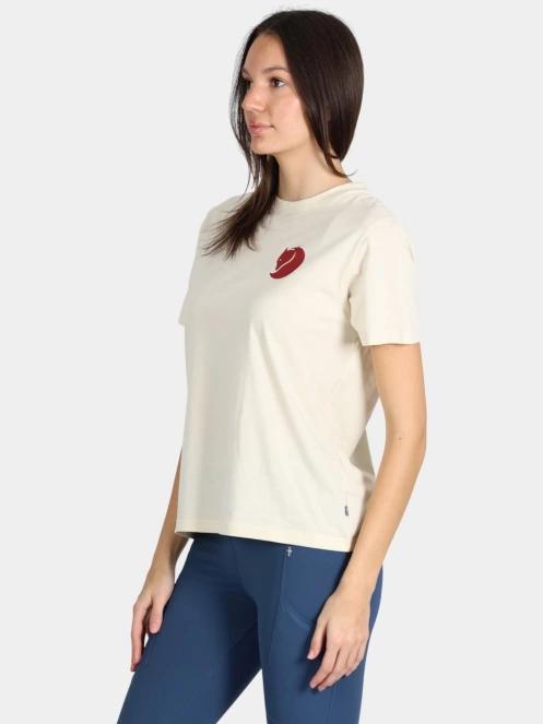 Fjallraven Fox Boxy Logo Tee W női rövid ujjú póló homok színben 3