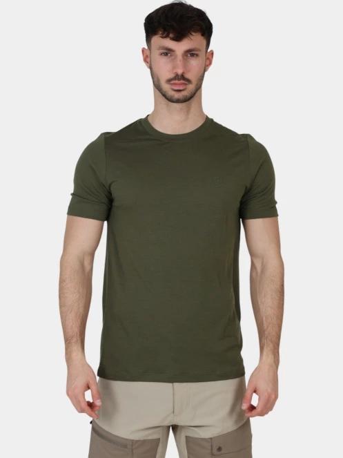 Fjallraven Abisko Wool SS M férfi rövid ujjú sport póló zöld színben 2
