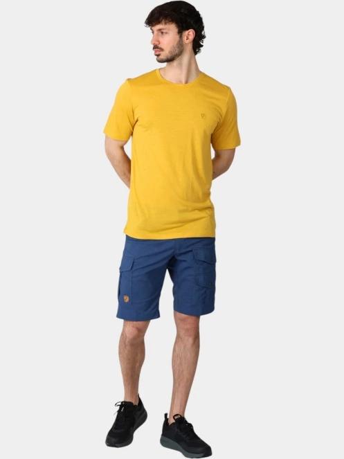 Fjallraven Abisko Wool SS M férfi rövid ujjú sport póló sárga színben 5
