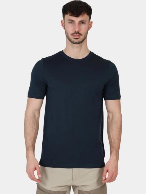 Fjallraven Abisko Wool SS M férfi rövid ujjú sport póló sötétkék színben 2