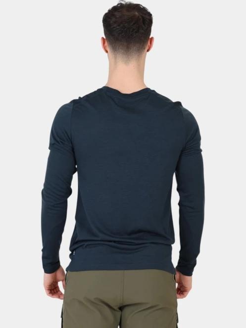 Fjallraven Abisko Wool LS M férfi hosszú ujjú sport póló sötétkék színben 4