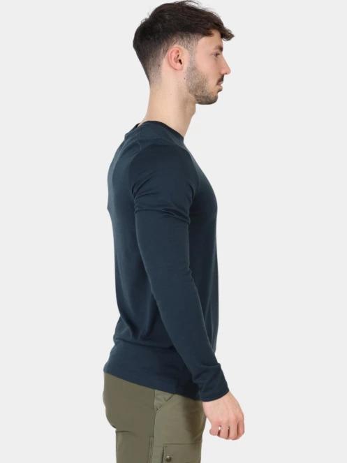Fjallraven Abisko Wool LS M férfi hosszú ujjú sport póló sötétkék színben 5