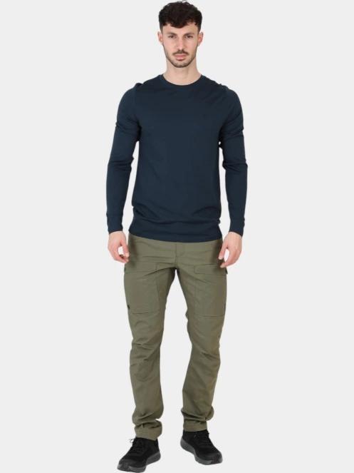 Fjallraven Abisko Wool LS M férfi hosszú ujjú sport póló sötétkék színben 6