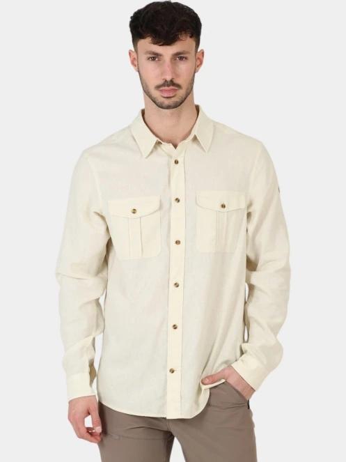 Fjallraven Övik Travel Shirt LS M férfi hosszú ujjú ing fehér színben 2