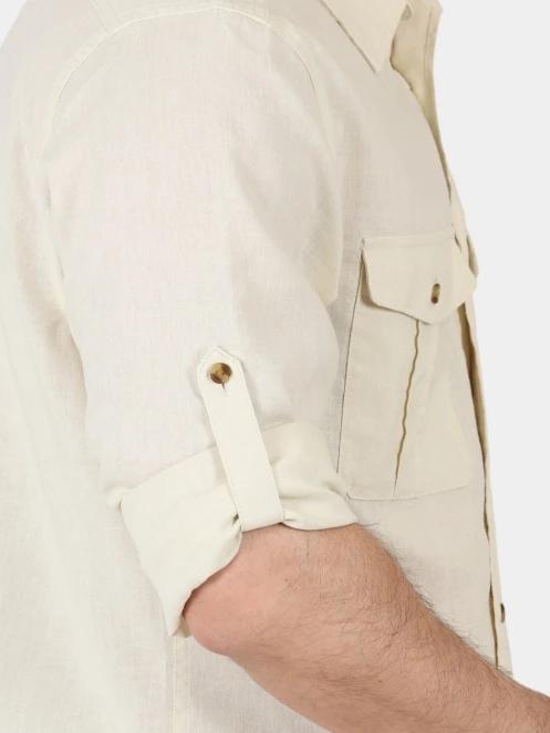 Fjallraven Övik Travel Shirt LS M férfi hosszú ujjú ing fehér színben 4