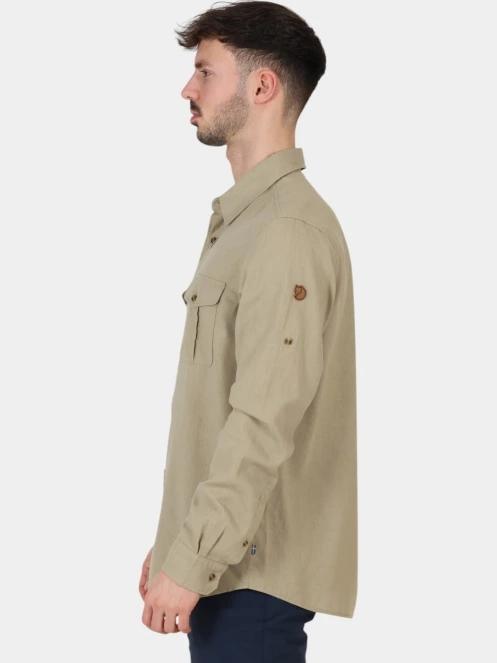 Fjallraven Övik Travel Shirt LS M férfi hosszú ujjú ing homok színben 3