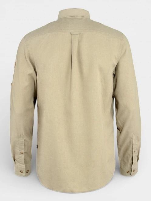 Fjallraven Övik Travel Shirt LS M férfi hosszú ujjú ing homok színben 8