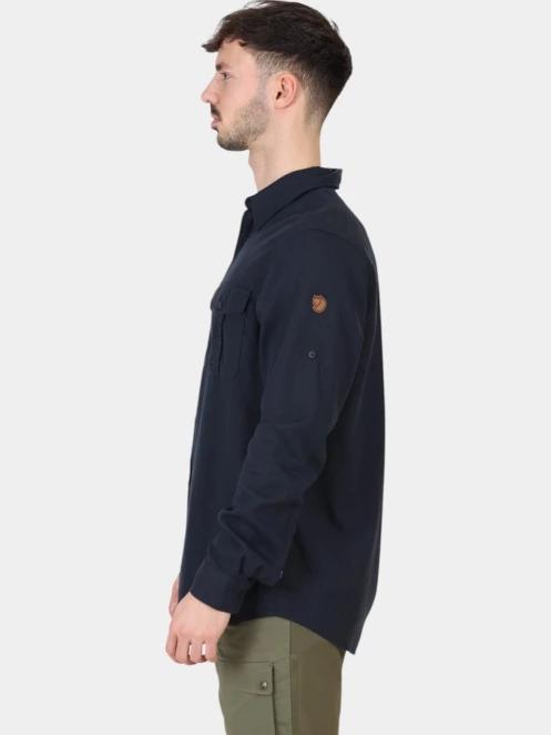 Fjallraven Övik Travel Shirt LS M férfi hosszú ujjú ing sötétkék színben 3