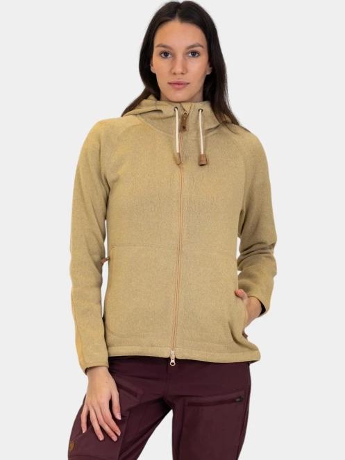 Fjallraven Övik Fleece Hoodie W női kapucnis pulóver homok színben 2