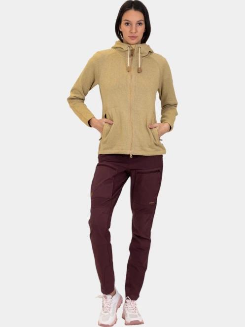 Fjallraven Övik Fleece Hoodie W női kapucnis pulóver homok színben 5