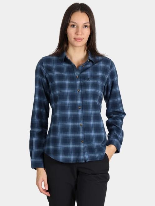 Fjallraven Övik Flannel Shirt W női hosszú ujjú ing kék színben 2