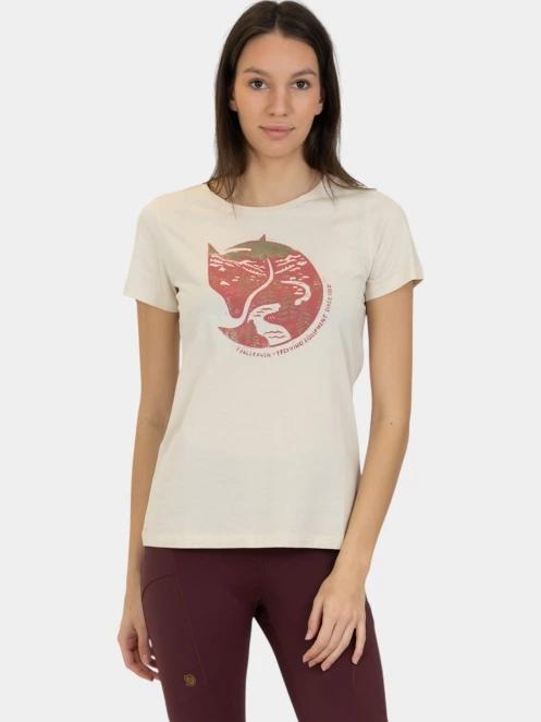 Fjallraven Arctic Fox T-shirt W női rövid ujjú póló fehér színben 2