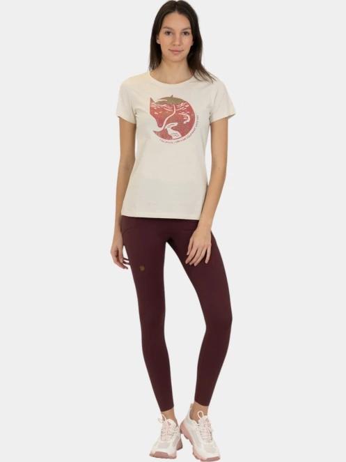 Fjallraven Arctic Fox T-shirt W női rövid ujjú póló fehér színben 5