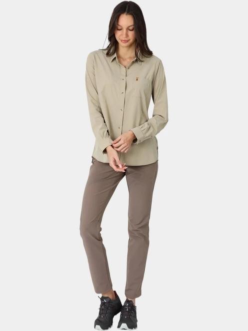 Fjallraven Övik Lite Shirt LS W női hosszú ujjú ing homok színben 5