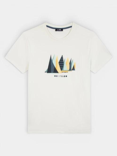 TBS Freditee férfi rövid ujjú póló fehér színben 4