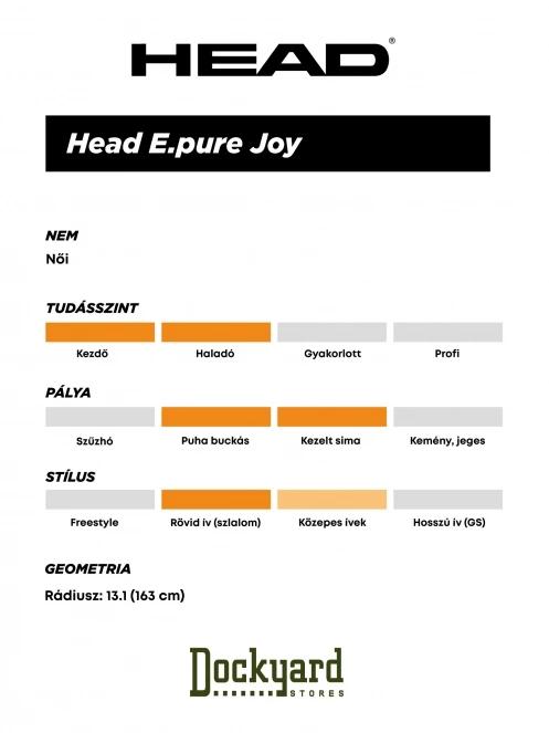 HEAD E.pure Joy + JOY 9 GW SLR női síléc szürke színben 6